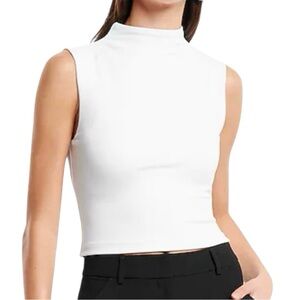 Express Body Contour High Compression Mock Neck Cropped Tank
